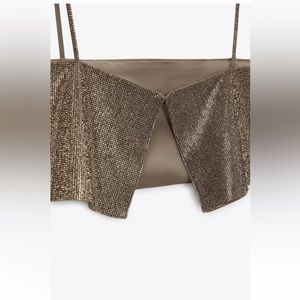 COPY - ZARA SHIMMERY GOLD CROP TOP
